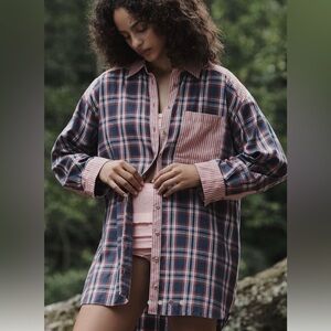 Lightweight Plaid Button-Up Shirt